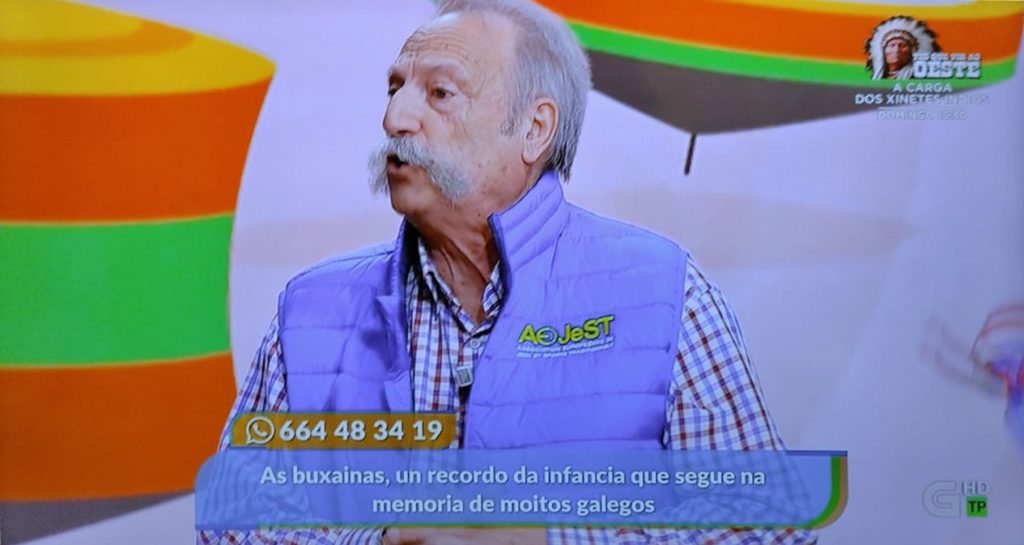 No día das buxainas o Melga convidado a un programa da tarde na Televisión de Galicia