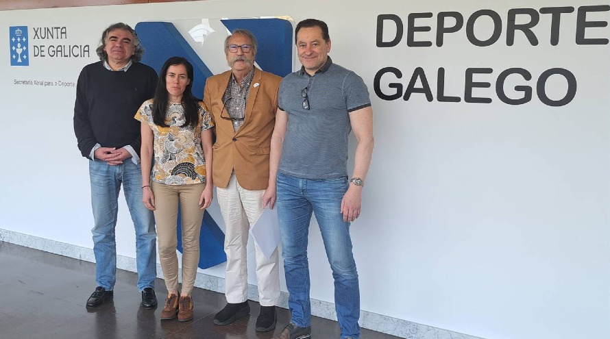 Ricardo Pérez y Verdes con miembros de la Secretaría Xeral para o deporte e a fundación deporte galego